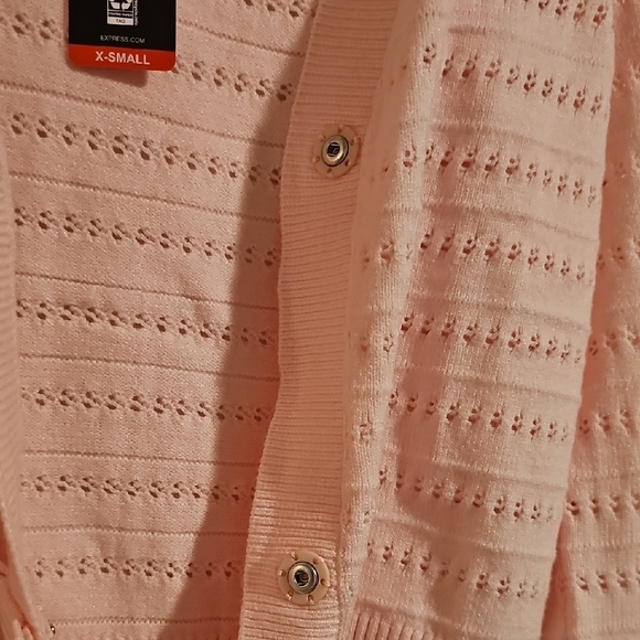 Express Pink Cardigan Sweater with Cropped Design - Picture 6 of 9